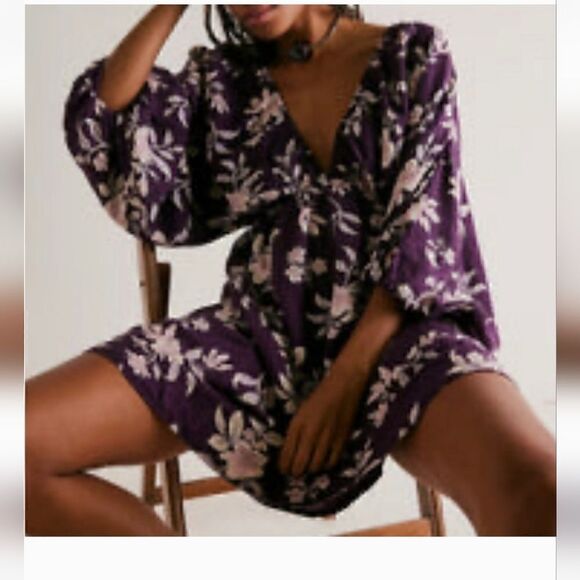 Free People Portia Floral Babydoll Mini Dress Size XS NEW - Picture 10 of 10